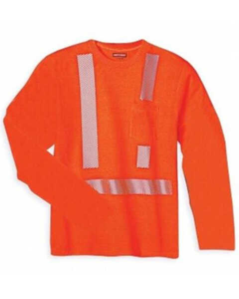 Image #1 - Utility Pro Men's Hi-Vis Long Sleeve Work T-Shirt , Orange, hi-res