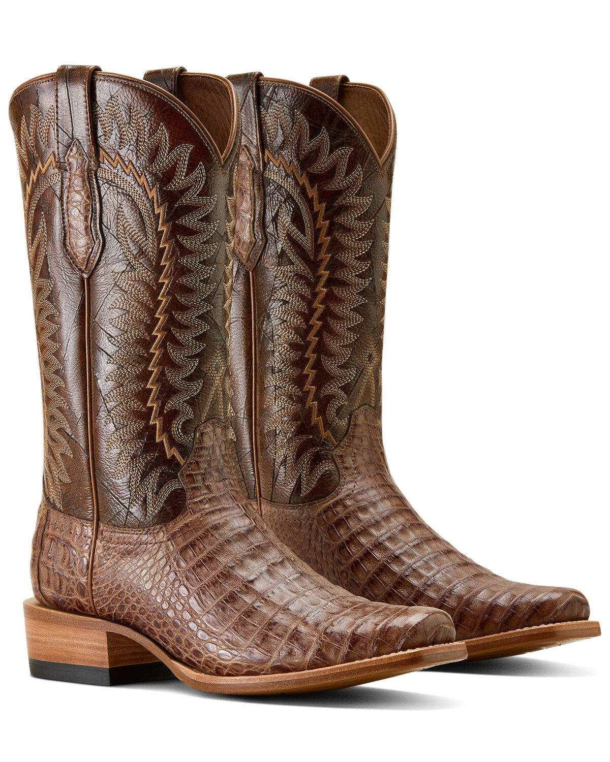 Image #4 - Ariat Men's Futurity Finalist Exotic Caiman Western Boots - Square Toe, Natural, hi-res
