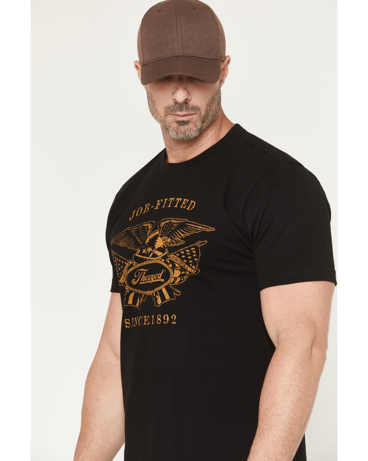 Image #2 - Thorogood Men's Old Glory USA Vintage Short Sleeve Graphic T-Shirt, Black, hi-res