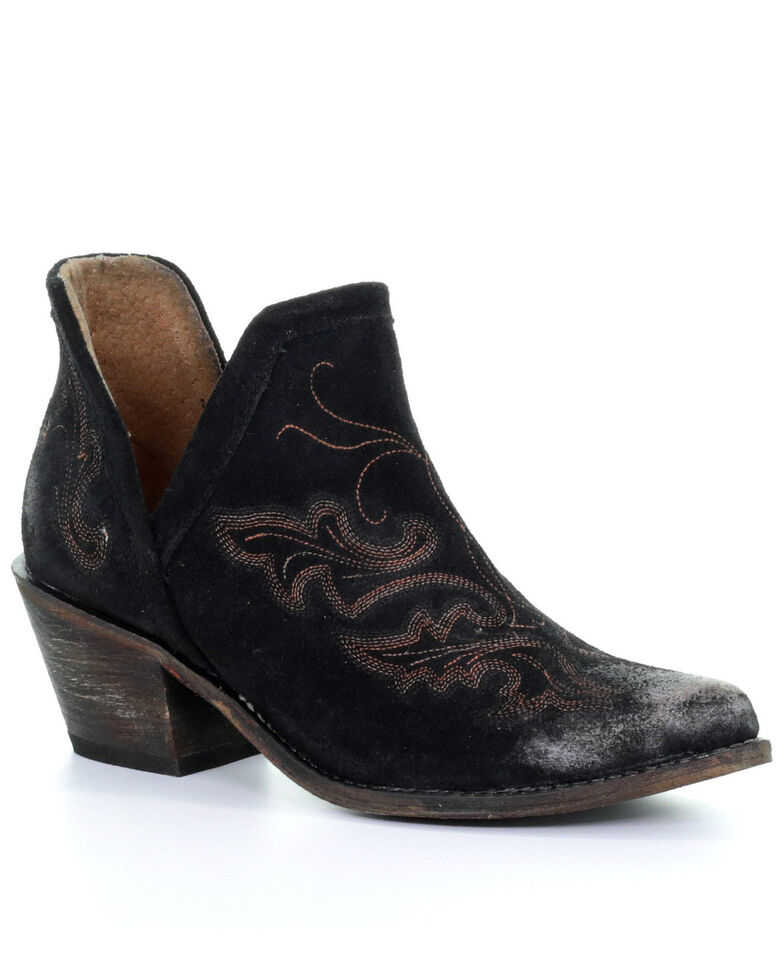 Circle G Women's Black Embroidery Fashion Booties - Round Toe | Boot Barn