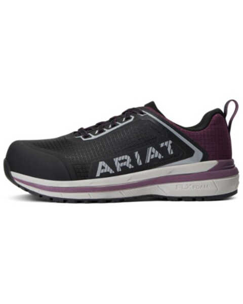 Image #2 - Ariat Women's Outpace Lace-Up Safety Work Sneaker - Composite Toe , Black, hi-res
