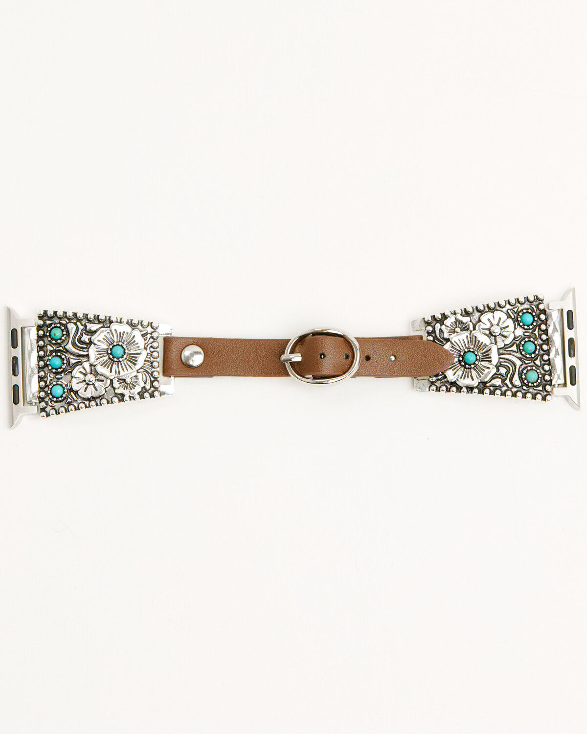 Image #1 - Shyanne Women's Floral Stone Smart Watch Band, Silver, hi-res