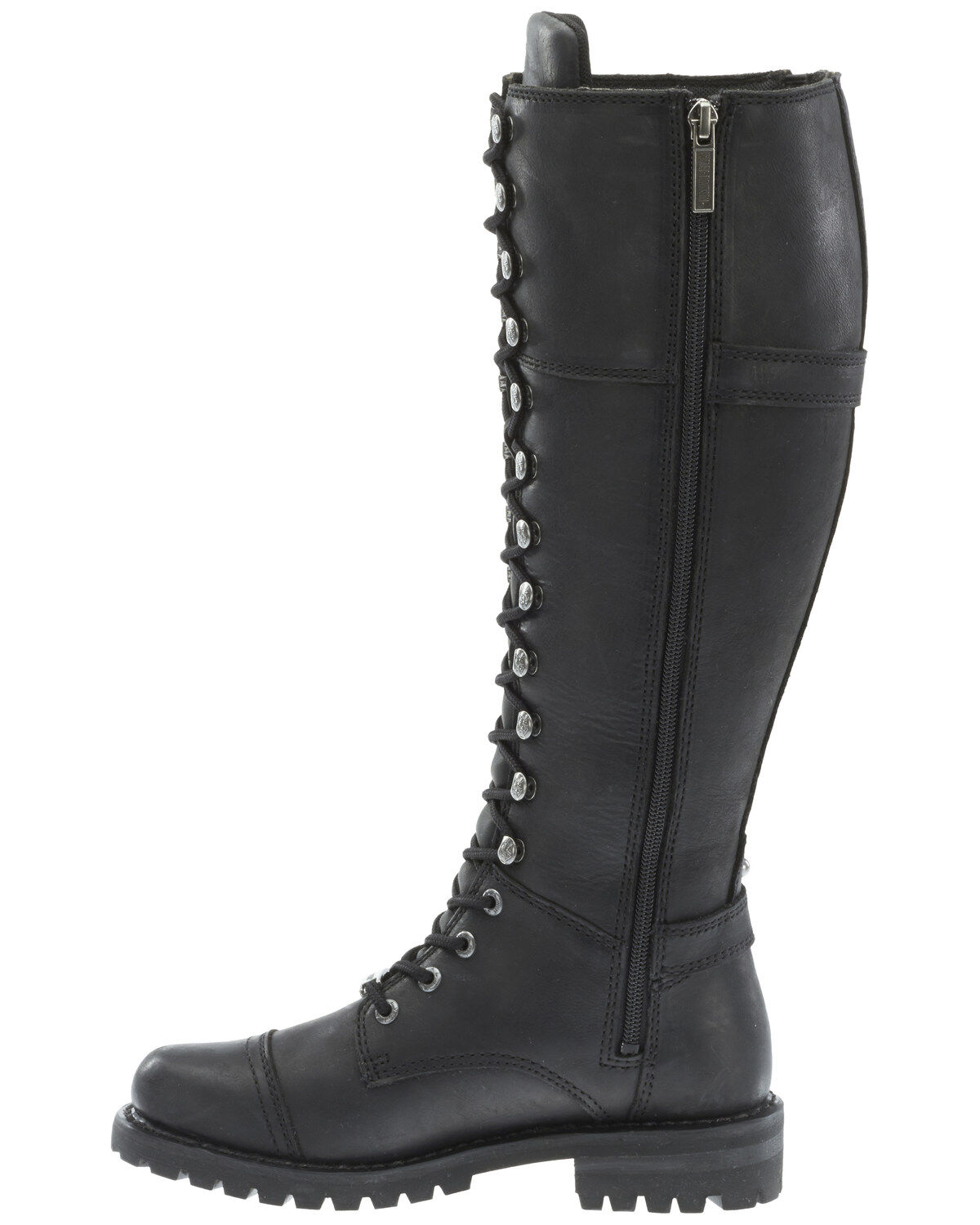 Image #3 - Harley Davidson Women's Beechwood Moto Boots - Round Toe, Black, hi-res