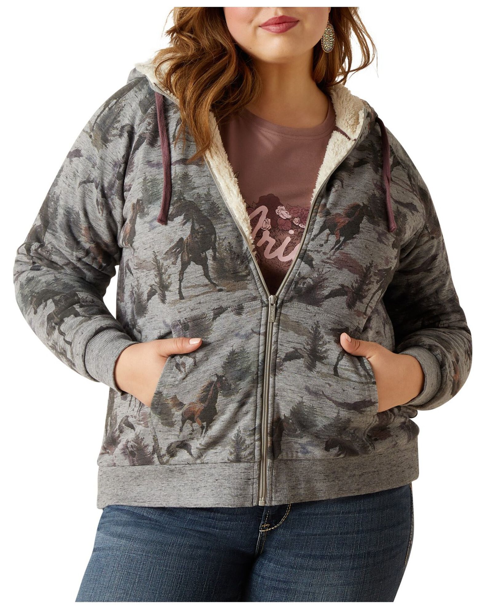 Horse zip up store hoodie