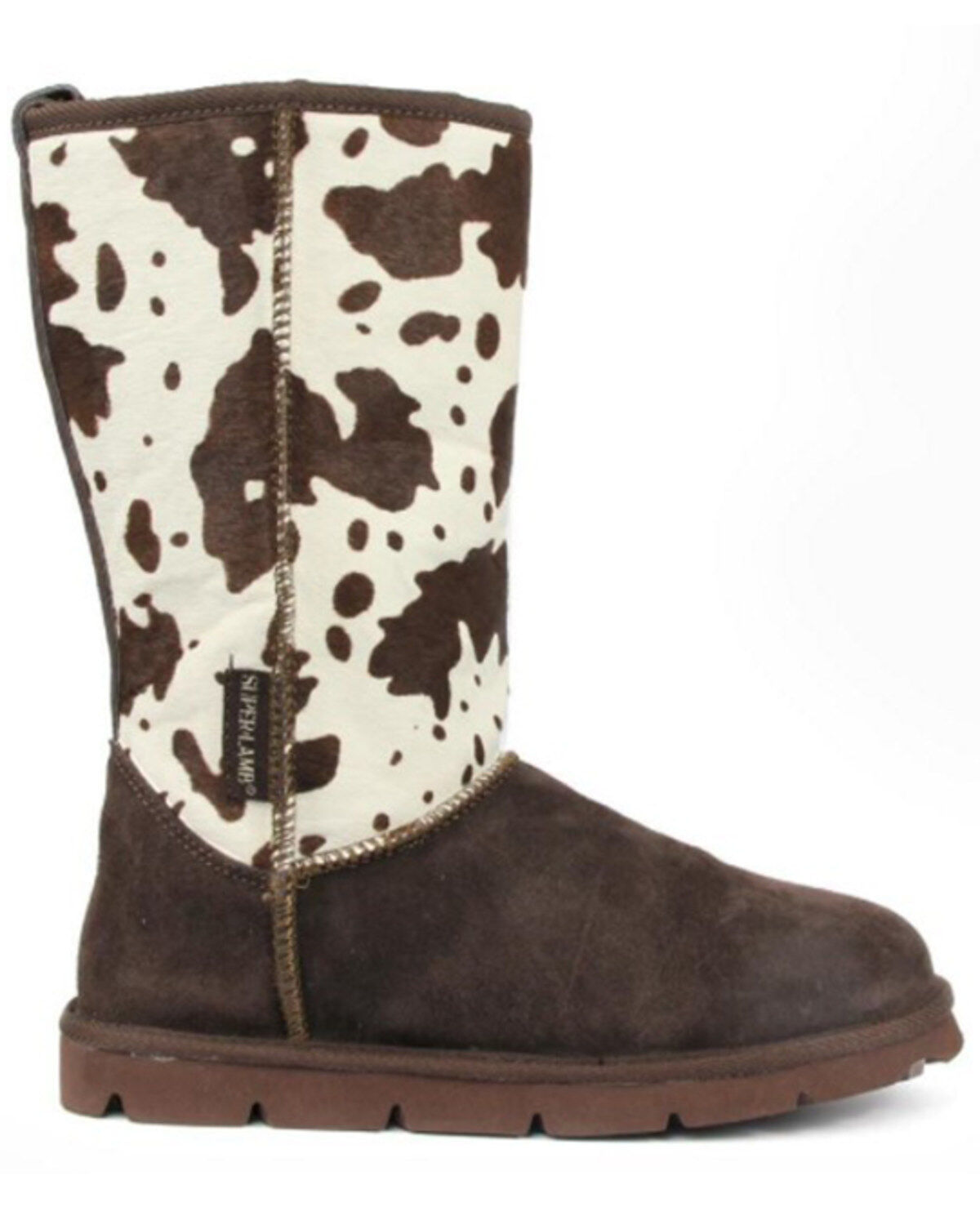 Image #2 - Superlamb Women's Turano 11" Cow Print Real Hair-On Casual Pull On Boots - Round Toe, , hi-res