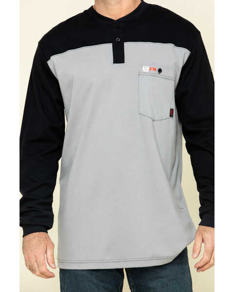 Image #4 - Cinch Men's FR Multi Solid Long Sleeve Work Shirt , , hi-res