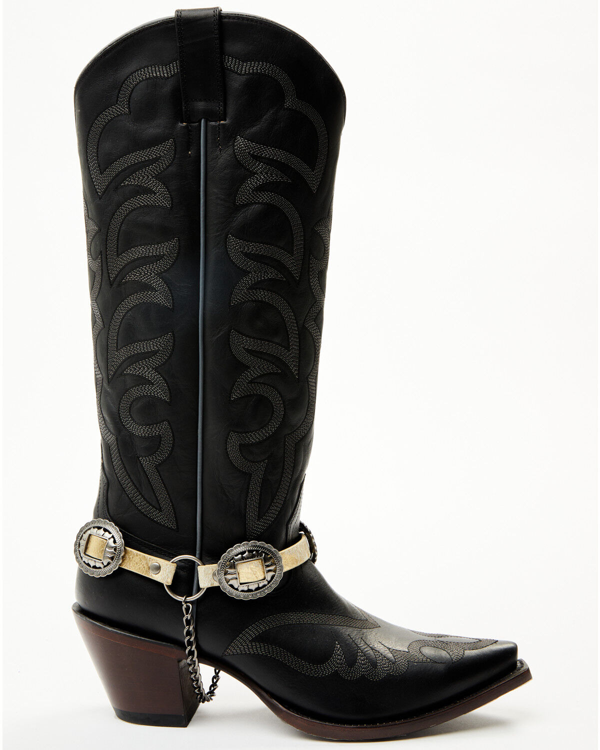 Image #2 - Shyanne Women's Hair-On Leather and Concho Boot Bracelet, White, hi-res