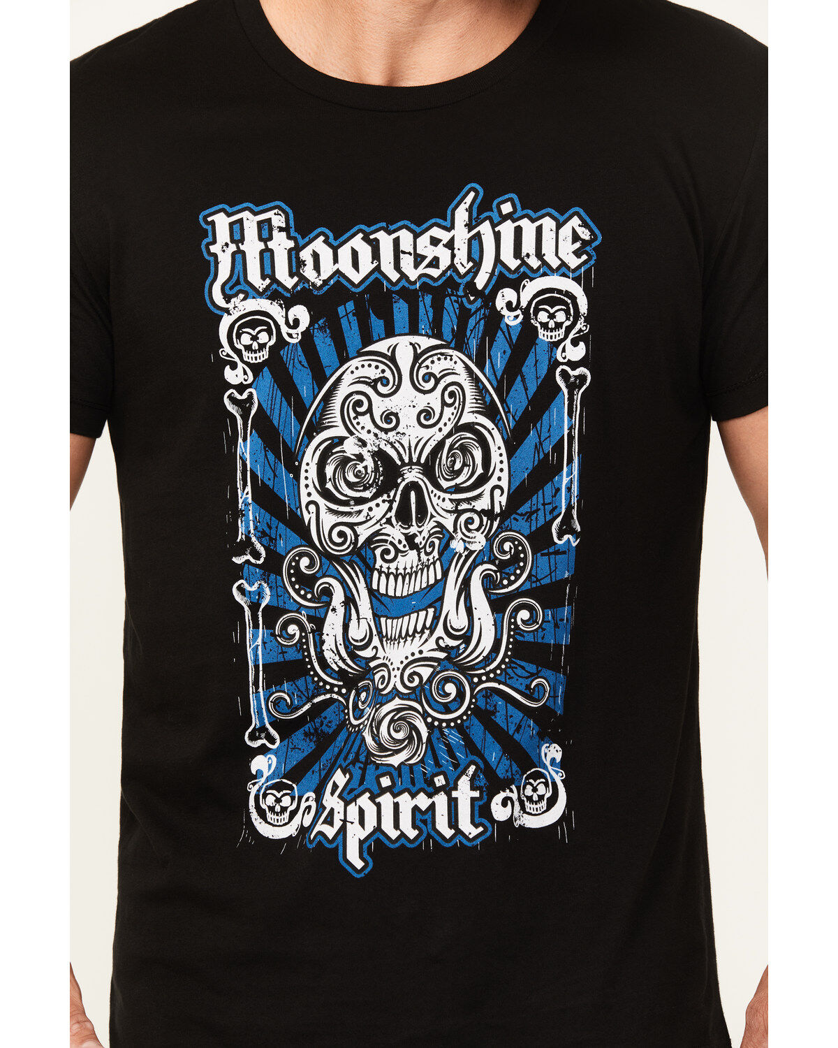 Product Name:  Moonshine Spirit Men's Skull Card Short Sleeve Graphic T-Shirt