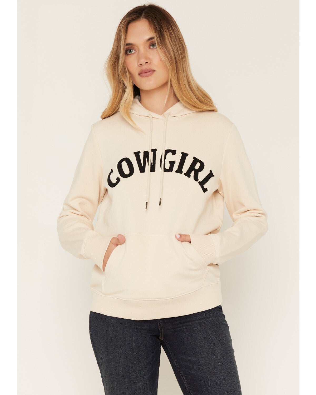 Image #1 - Wrangler Women's Cowgirl Hoodie, Cream, hi-res
