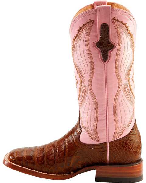 Image #3 - Ferrini Women's Caiman Belly Western Boots - Broad Square Toe, , hi-res