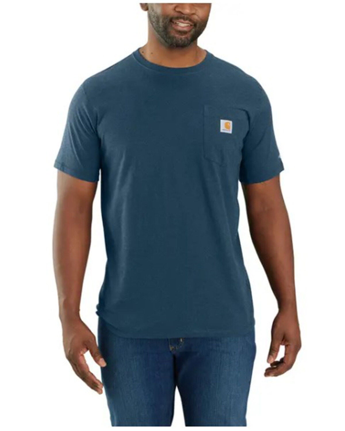 Carhartt Men's Delmont Force&reg; Short Sleeve T-Shirt - Big, Light Blue, hi-res