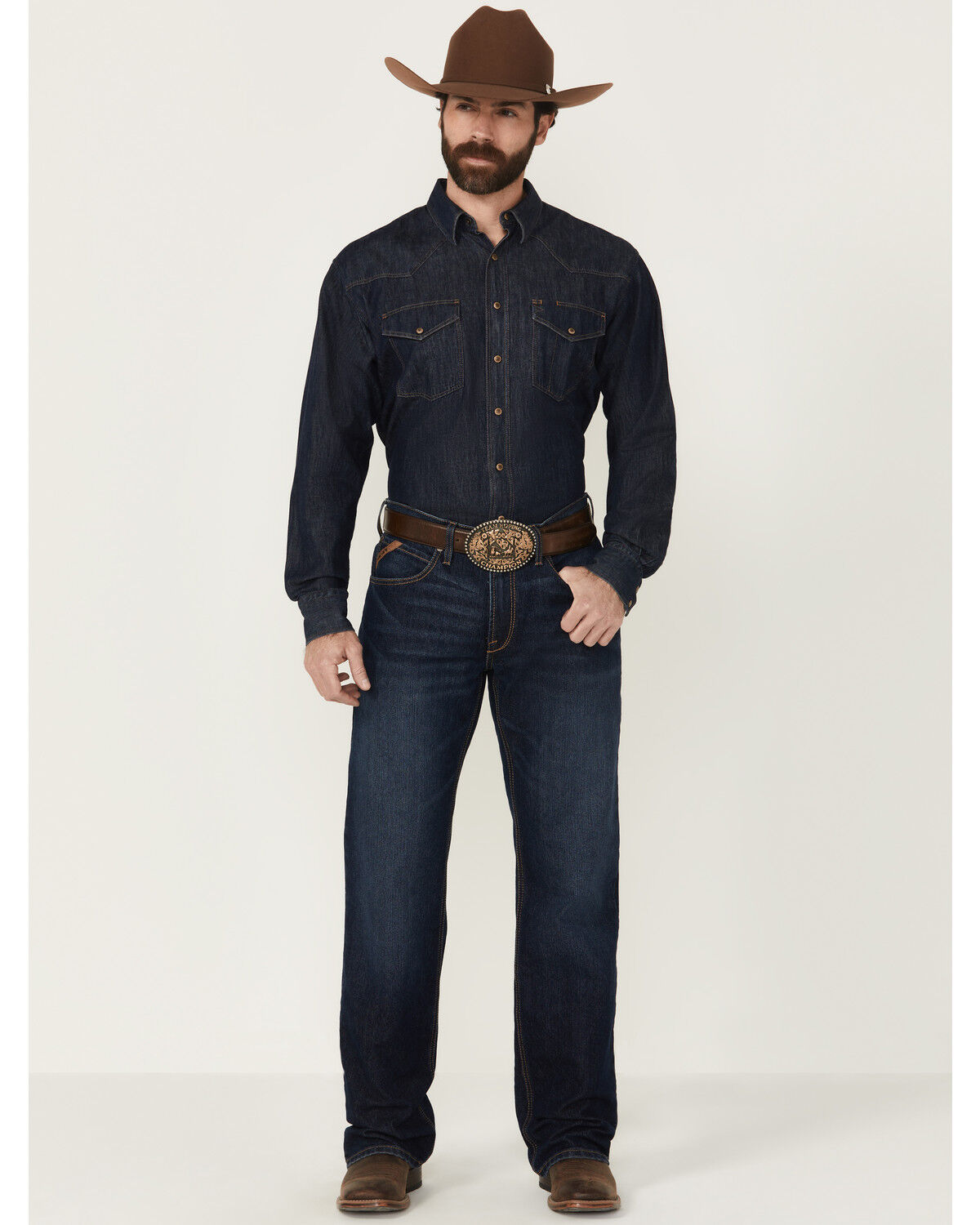 Image #1 - Ariat Men's M4 Sullivan Murphy Dark Wash Relaxed Bootcut Stretch Denim Jeans, Dark Wash, hi-res
