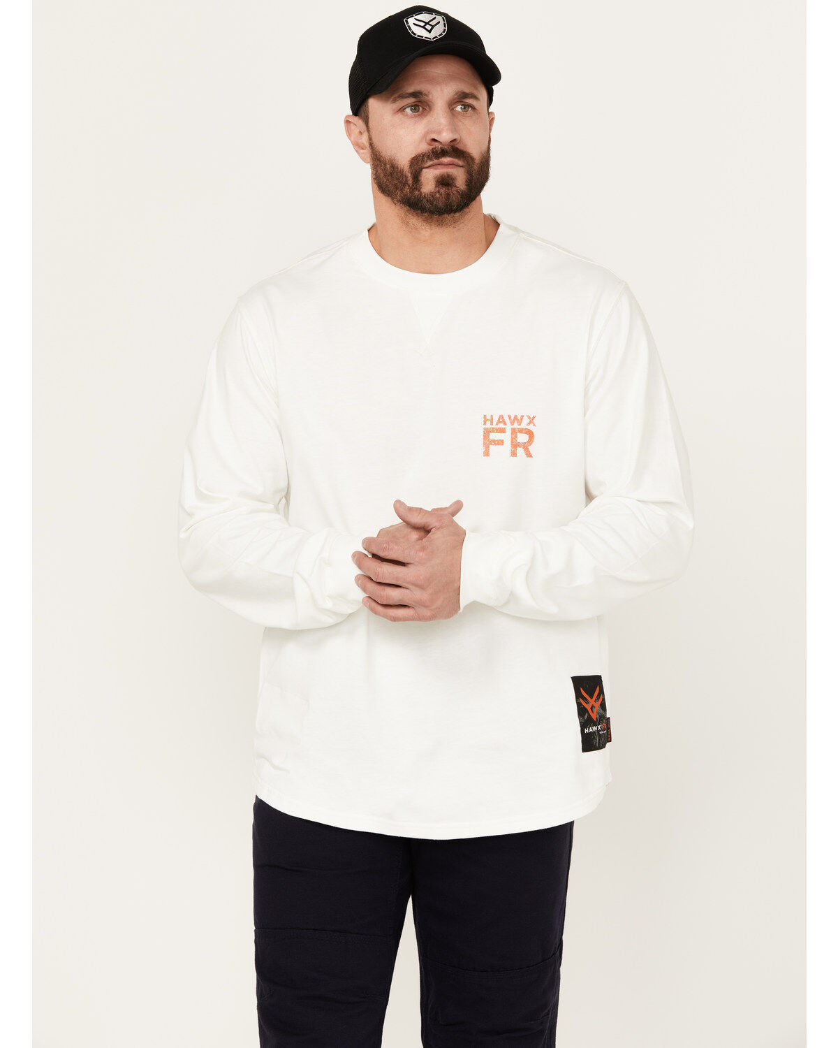 Image #1 - Hawx Men's FR Logo Long Sleeve Graphic T-Shirt, Black, hi-res