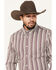 Image #2 - RANK 45® Men's Railroad Geo Print Long Sleeve Button-Down Western Shirt, Grape, hi-res