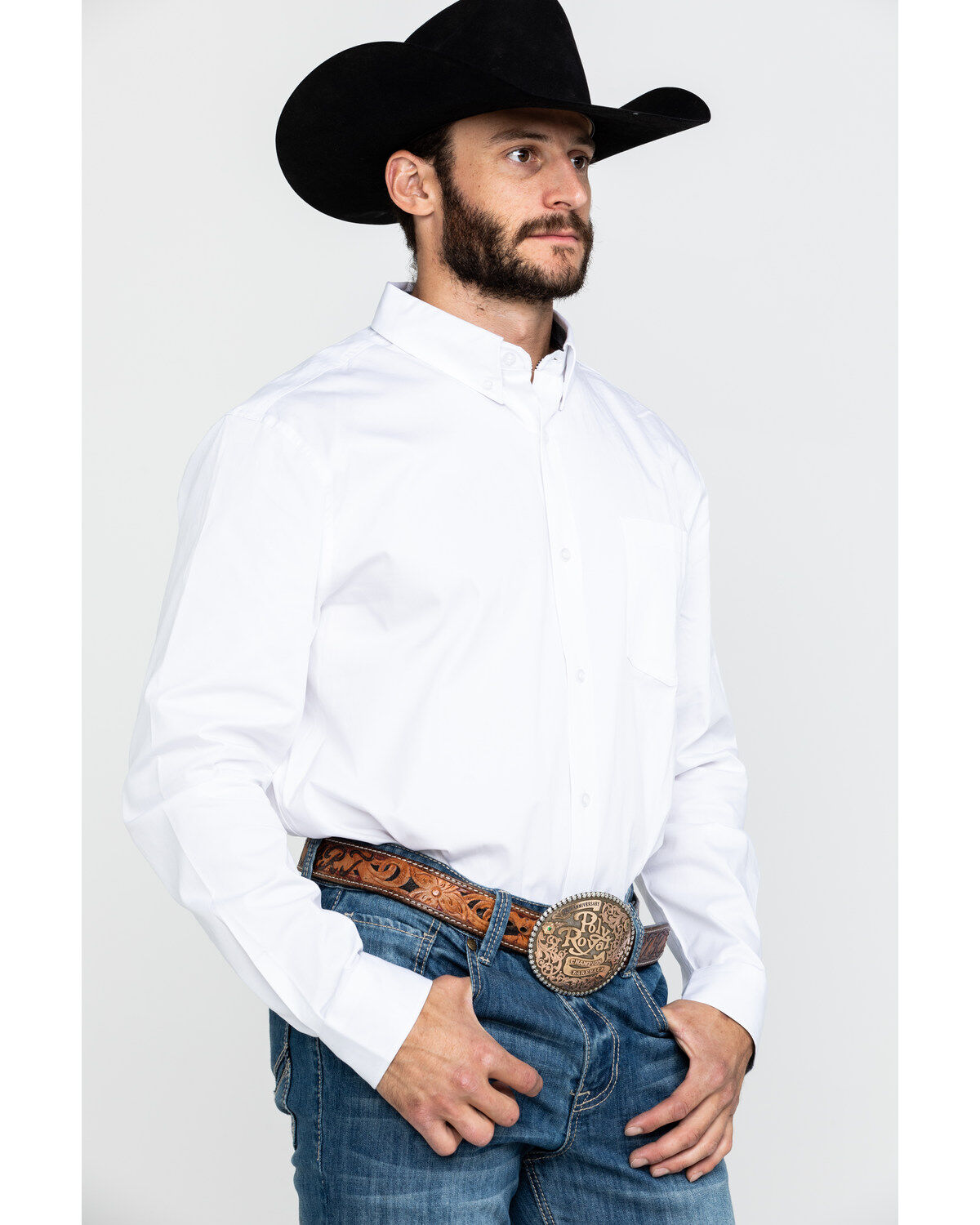 Image #3 - Cody James Core Men's White Solid Long Sleeve Western Shirt, , hi-res