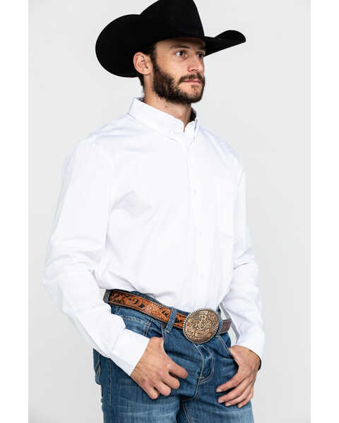 Image #3 - Cody James Core Men's White Solid Long Sleeve Western Shirt , , hi-res