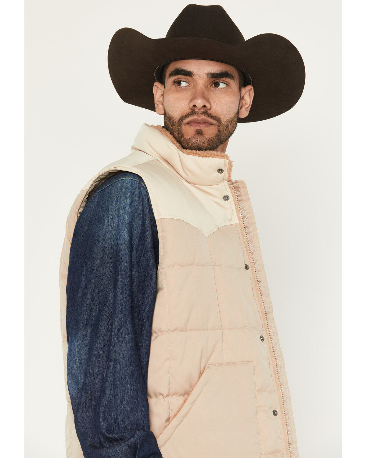Image #2 - Kimes Ranch Men's Muir Trail Quilted Zip Vest, Khaki, hi-res
