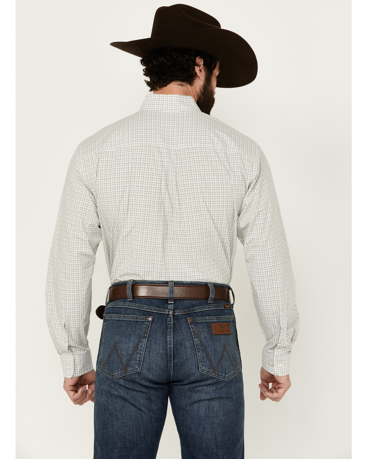 Cinch Men's Checkered Print Long Sleeve Button-Down Western
