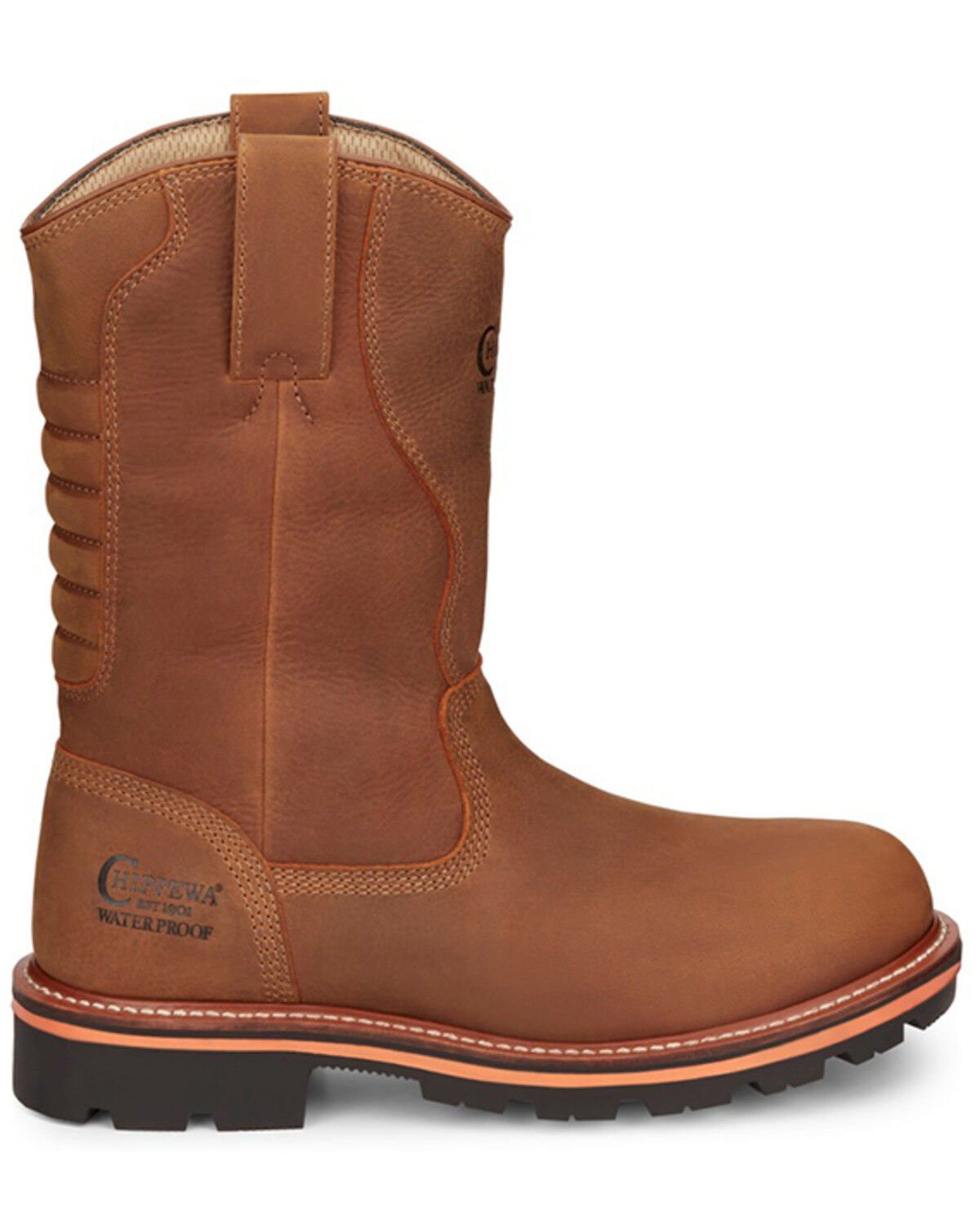 Image #2 - Chippewa Men's Thunderstruck Blonde Pull On Waterproof Soft Work Boots - Round Toe, Lt Brown, hi-res