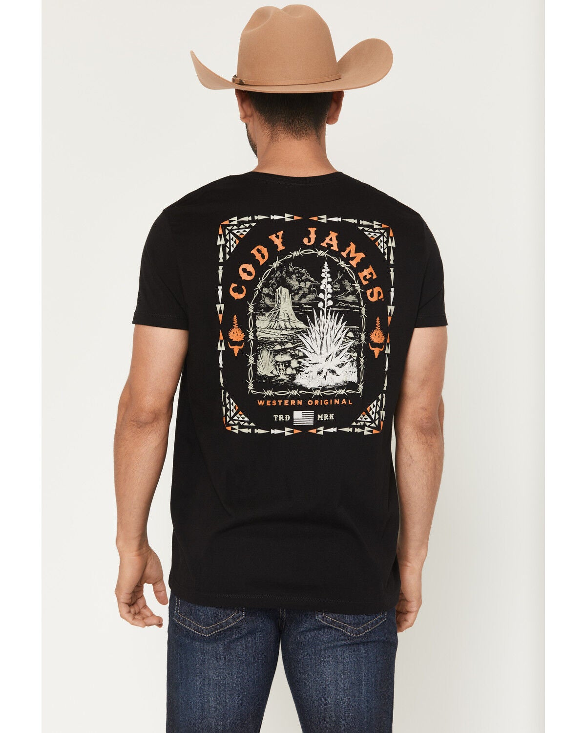 Cody James Men's Agave Desert Short Sleeve Graphic T-Shirt, Black, hi-res