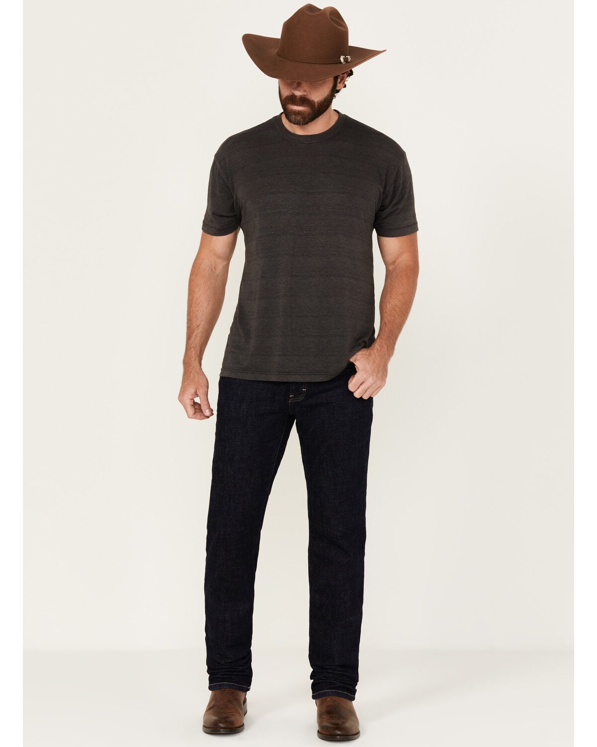 Ariat Men's M1 Abraded Rinse Stackable Slim Straight Stretch Denim Jeans, Dark Wash, hi-res