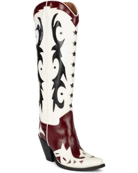 Image #1 - Jeffrey Campbell Women's Starwood Tall Western Boots - Snip Toe, Multi, hi-res