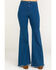 Flying Tomato Women's High Rise Distressed Flare Jeans, Blue, hi-res