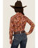 Image #4 - Cruel Girl Girls' Paisley Print Long Sleeve Button-Down Western Shirt, Coral, hi-res