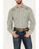 Image #3 - Roper Men's Plaid Print Embroidered Long Sleeve Pearl Snap Western Shirt, Teal, hi-res