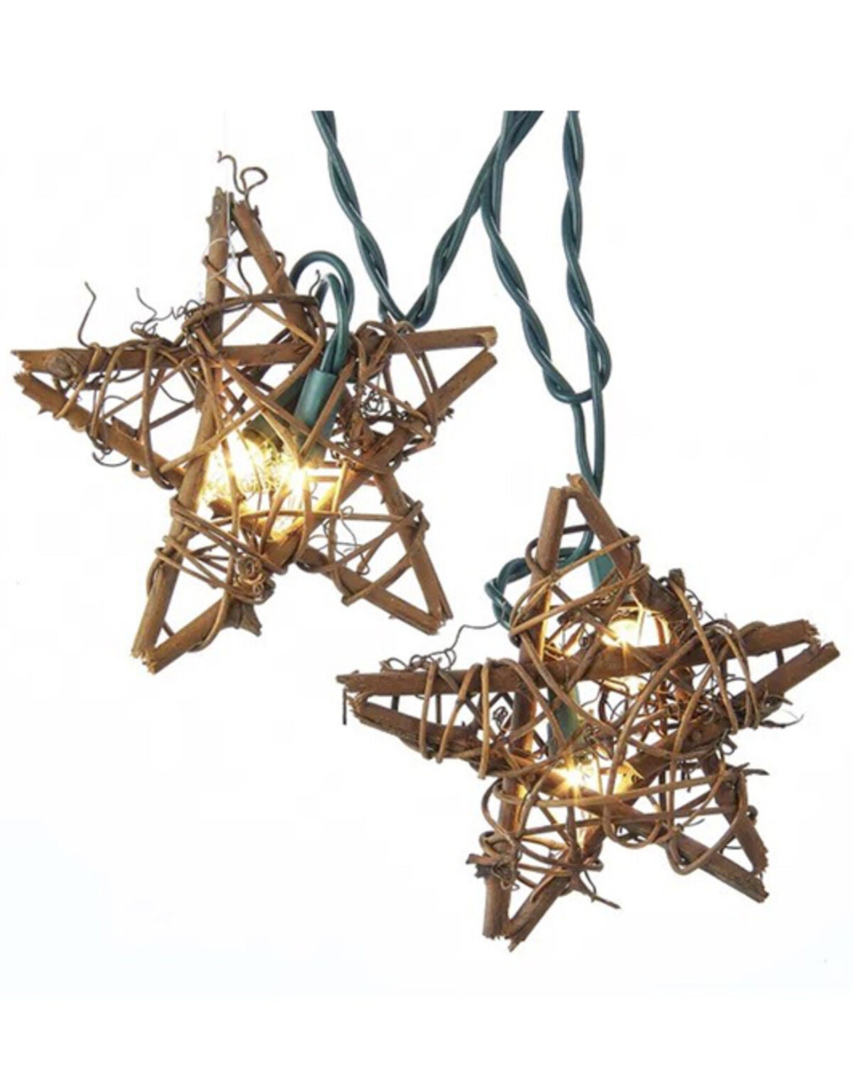 Kurt Adler 9' UL 10L Rattan Natural Star Light Set, Multi, hi-res