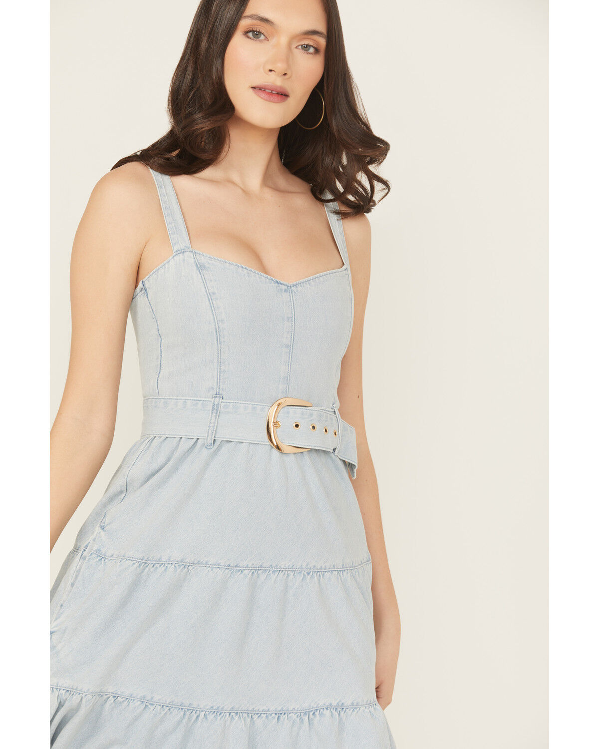 Image #2 - Show Me Your Mumu Women's Light Wash Lainey Sleeveless Denim Midi Dress, Light Wash, hi-res