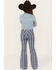 Image #3 - Rock & Roll Denim Americana Striped Flare Jeans, Navy, hi-res