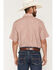 Image #4 - Ely Walker Men's Barbed Wire Striped Short Sleeve Pearl Snap Western Shirt, Rust Copper, hi-res