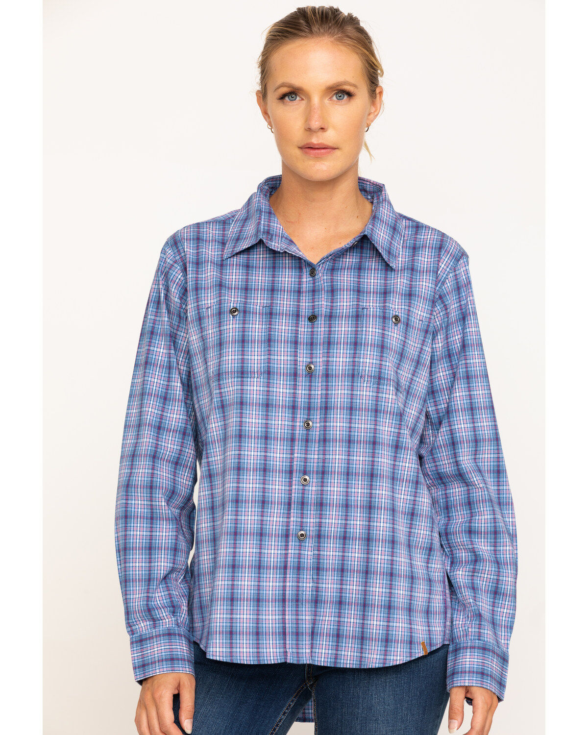 Image #1 - Wrangler Riggs Women's Plaid Long Sleeve Work Shirt, , hi-res