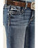 Image #4 - Miss Me Girls' Medium Wash Border Print Stretch Bootcut Jeans, Blue, hi-res