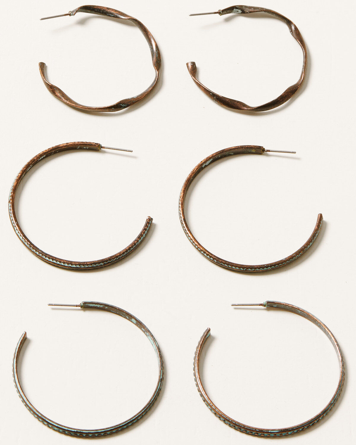Image #1 - Shyanne Women's Bronze & Turquoise Hoop Earrings Set, Rust Copper, hi-res