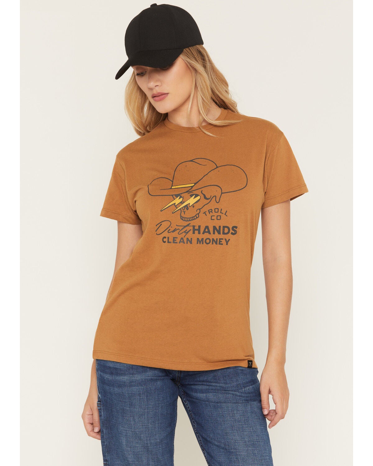 Troll Co Women's Savage DHCM Short Sleeve Graphic Tee, Tan, hi-res