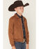 Image #2 - Cody James Boys' Harrington Faux Suede Bomber Jacket, Lt Brown, hi-res