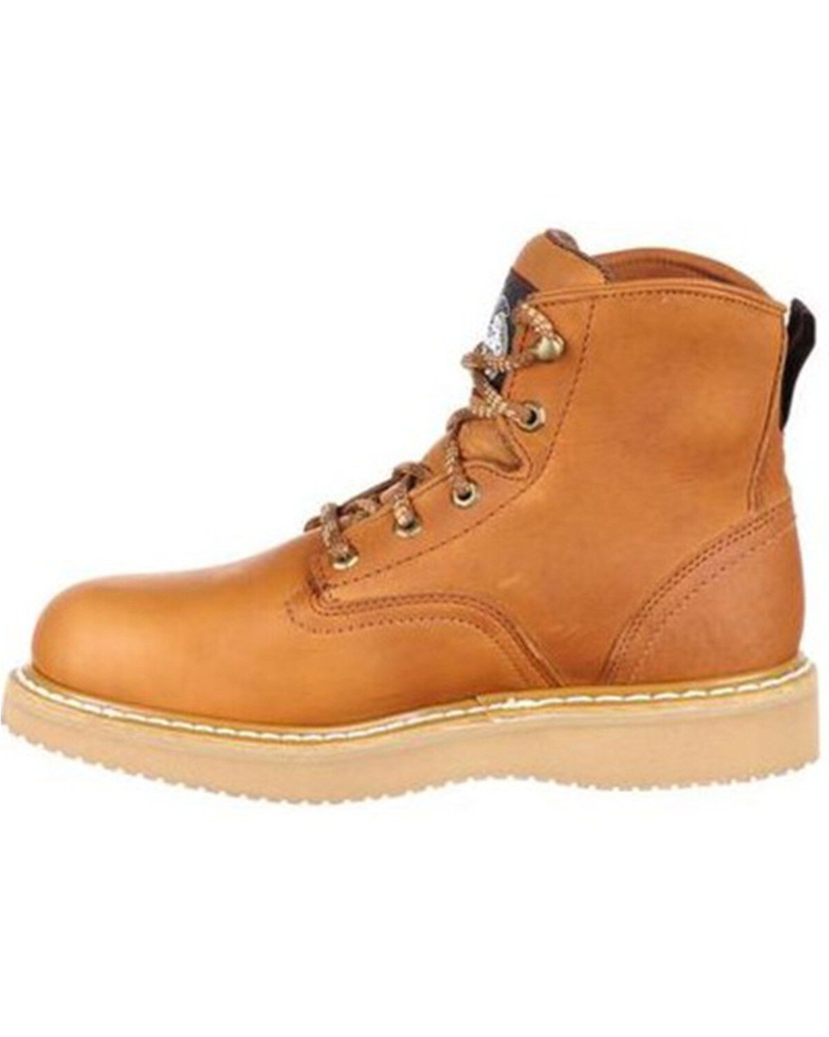 Image #3 - Georgia Men's Steel Toe Wedge 6" Work Boots, Brown, hi-res