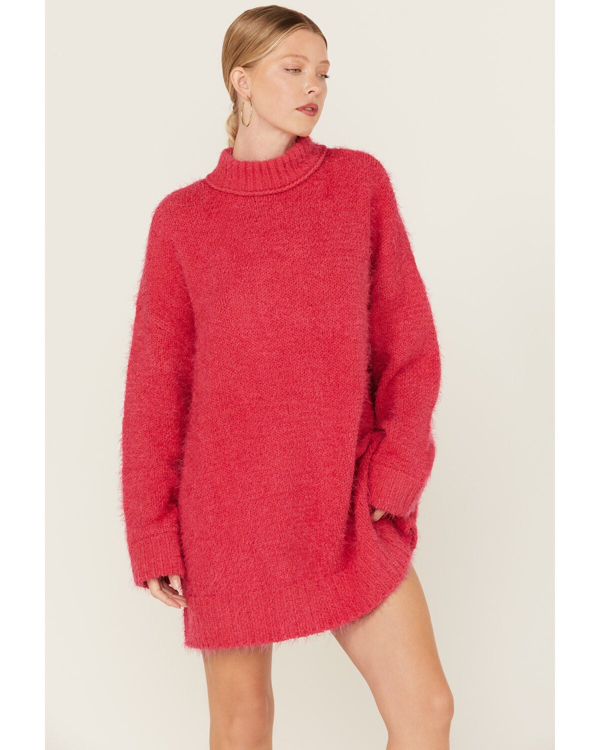 Show Me Your Mumu Women's Timmy Tunic Sweater, Hot Pink, hi-res