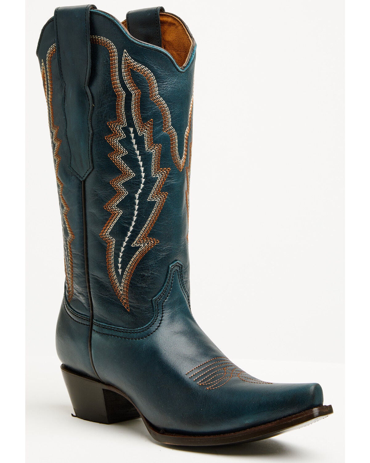 Circle G Women's Trian Western Boots - Snip Toe, Navy, hi-res