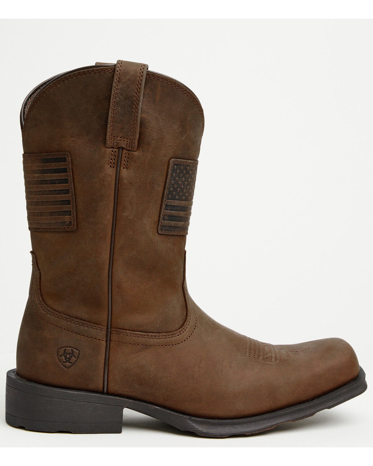 Image #2 - Ariat Men&rsquo;s Rambler Patriot Distressed Western Performance Boots &ndash; Square Toe, Distressed Brown, hi-res