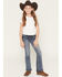 Image #3 - Grace in LA Girls' Floral Horseshoe Embroidered Bootcut Stretch Denim Jeans, Dark Wash, hi-res
