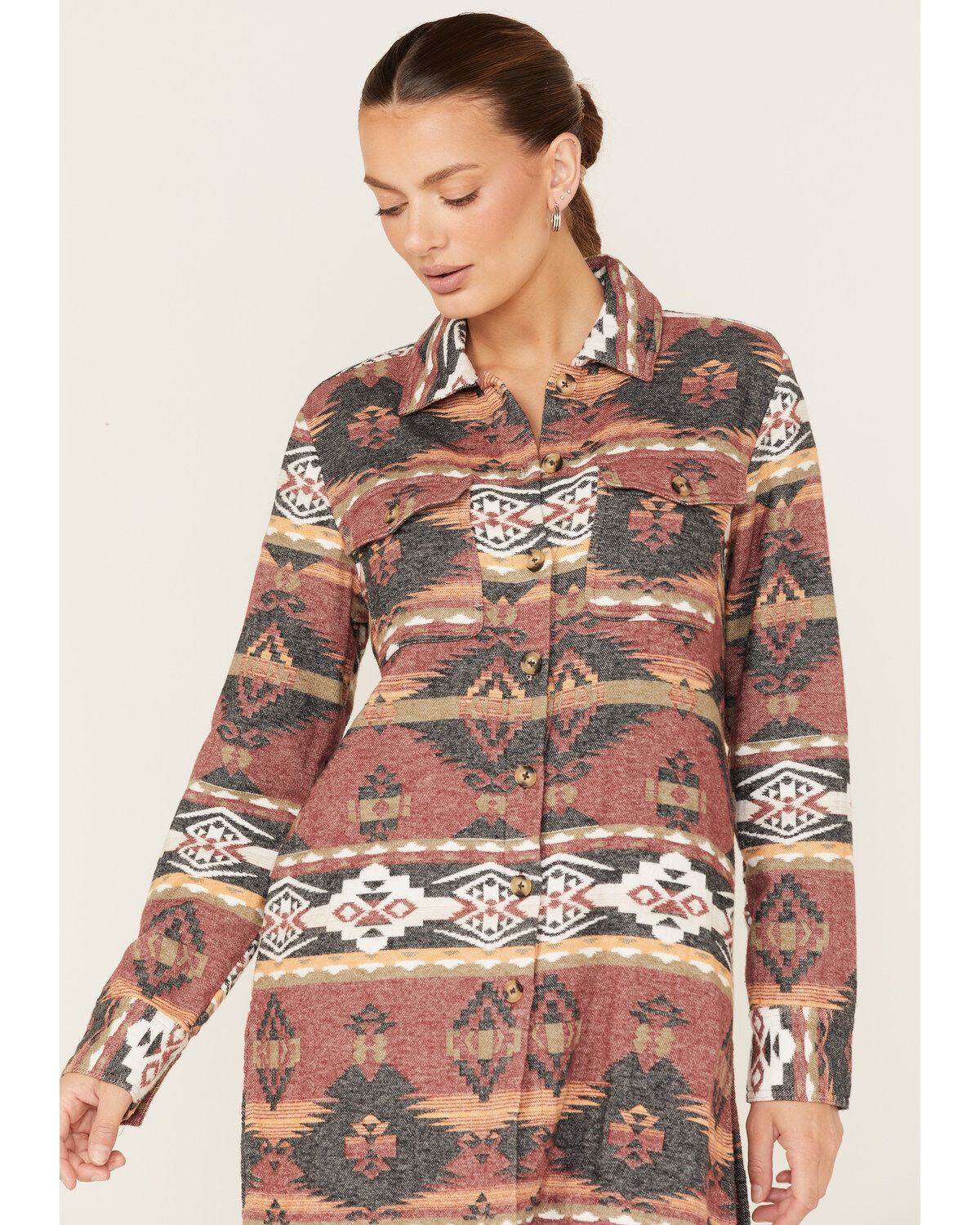 Image #2 - Shyanne Women's Southwestern Print Duster Shacket, , hi-res