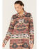 Shyanne Women's Southwestern Print Duster Shacket, Wine, hi-res