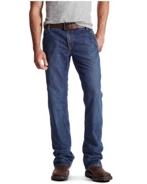 Image #1 - Ariat Men's FR M4 Medium Wash Relaxed Workhorse Bootcut Jeans - Big, Grey, hi-res