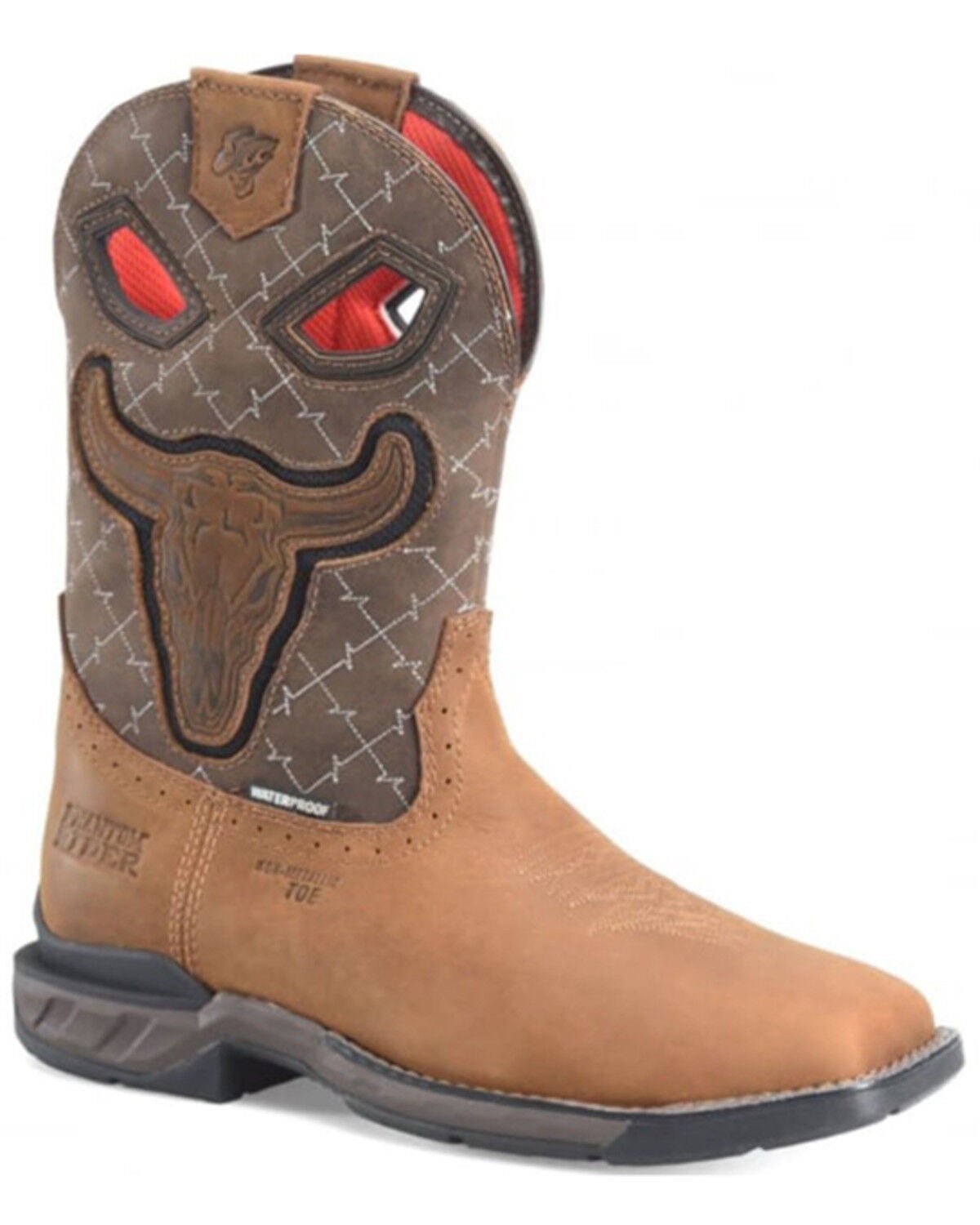 Phantom Rider Men's 11" Biggs Waterproof Pull-On Work Boots - Composite Toe, Brown, hi-res