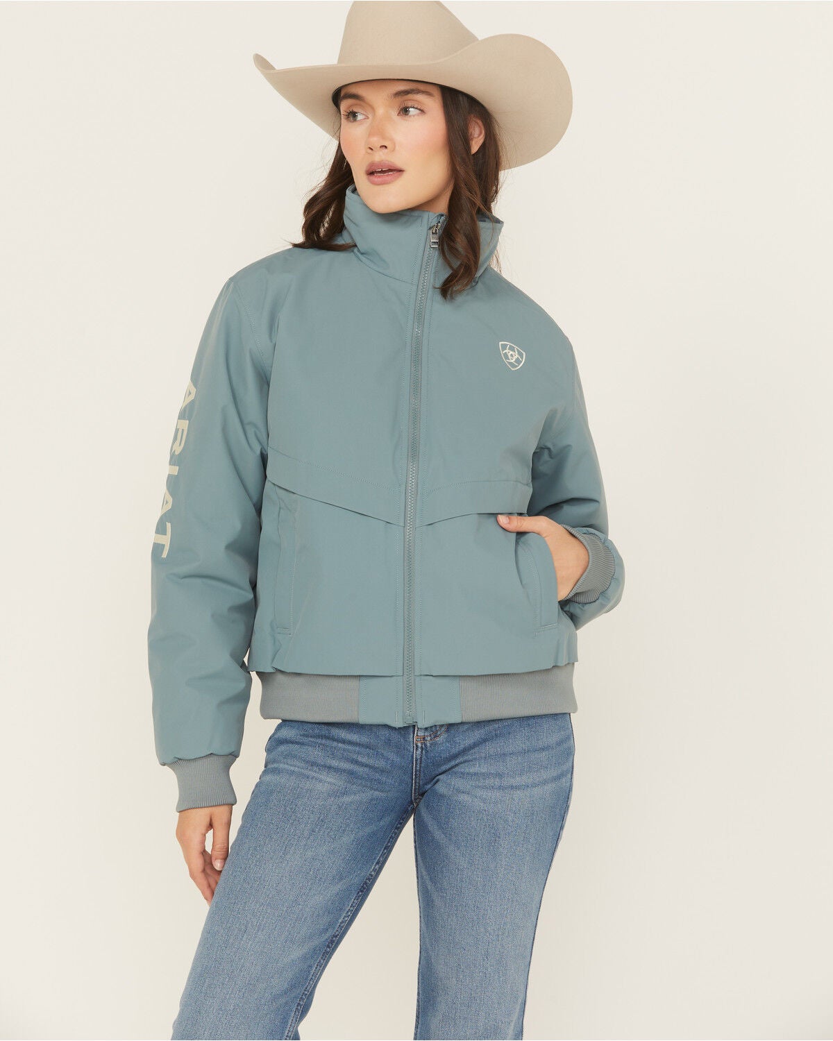 Ariat Women's Stable 2.0 Zip-Up Jacket, Green, hi-res