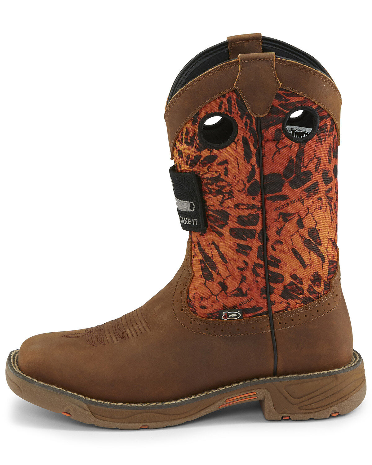 justin men's stampede square toe work boots