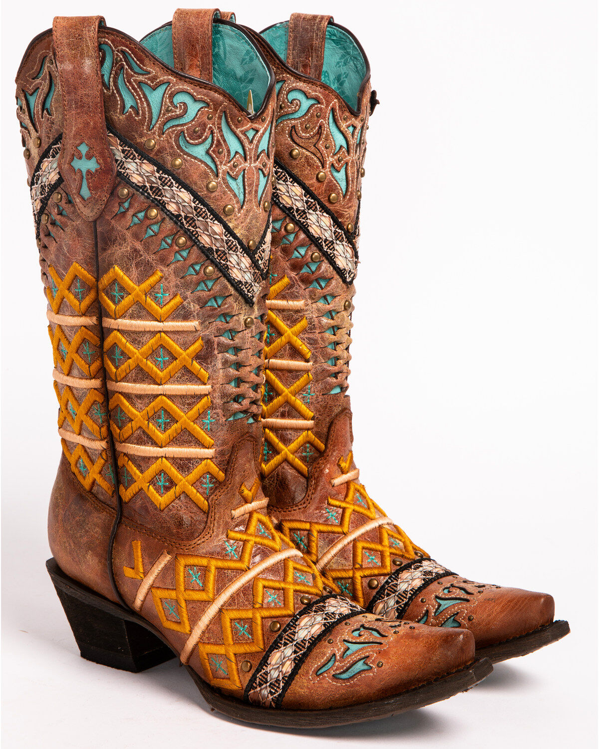 corral cognac embroidery shoe boot q0099